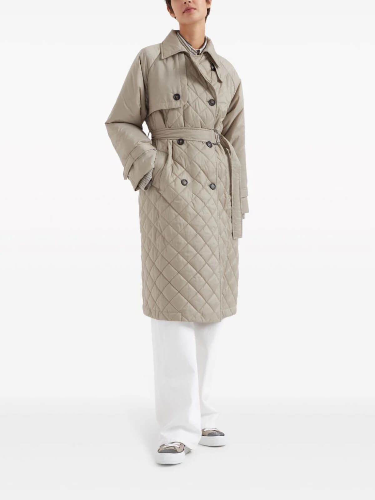 Belted Quilted Trench Coat - Image 3