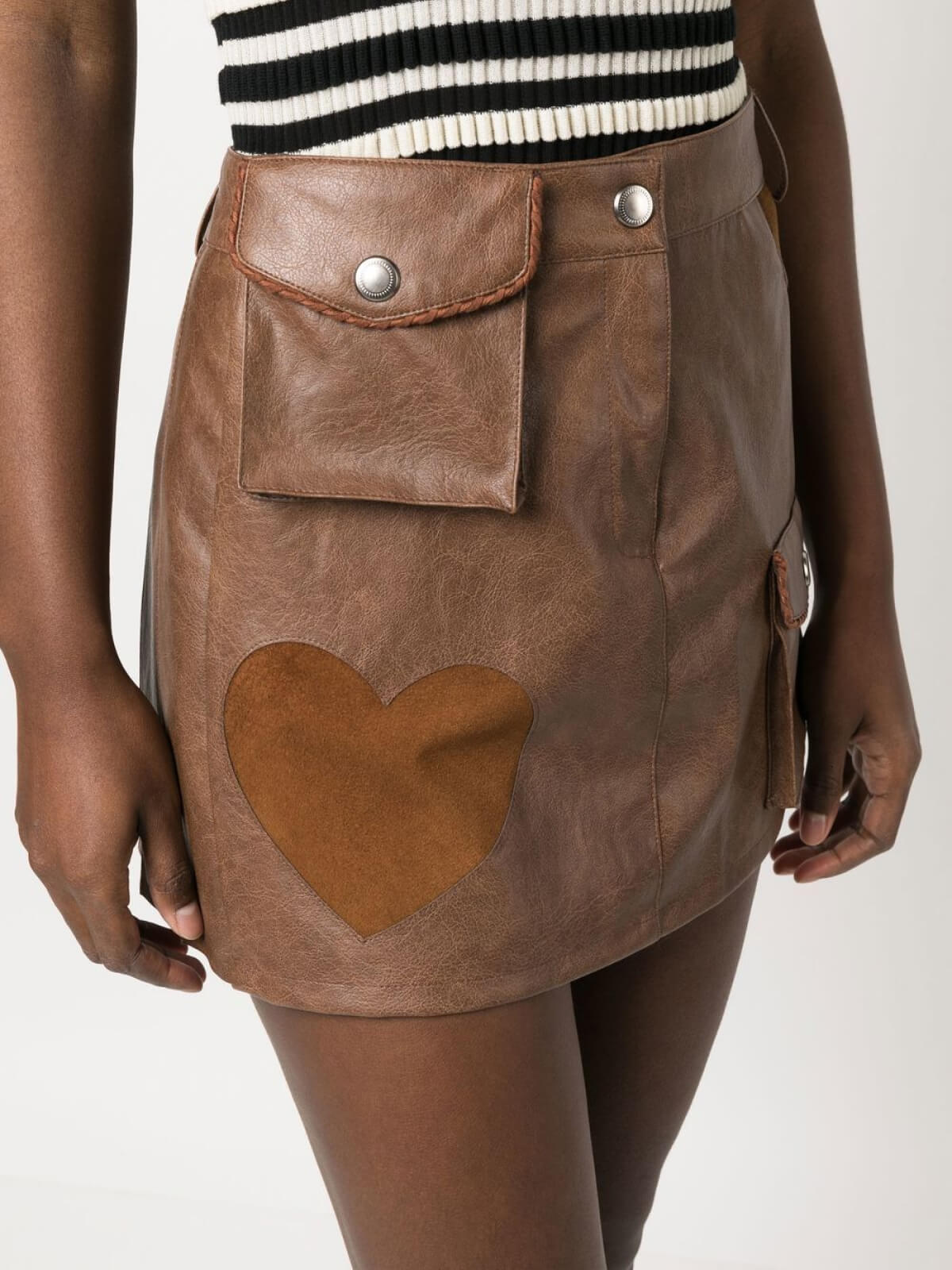 Detailed Leather Skirt - Image 4